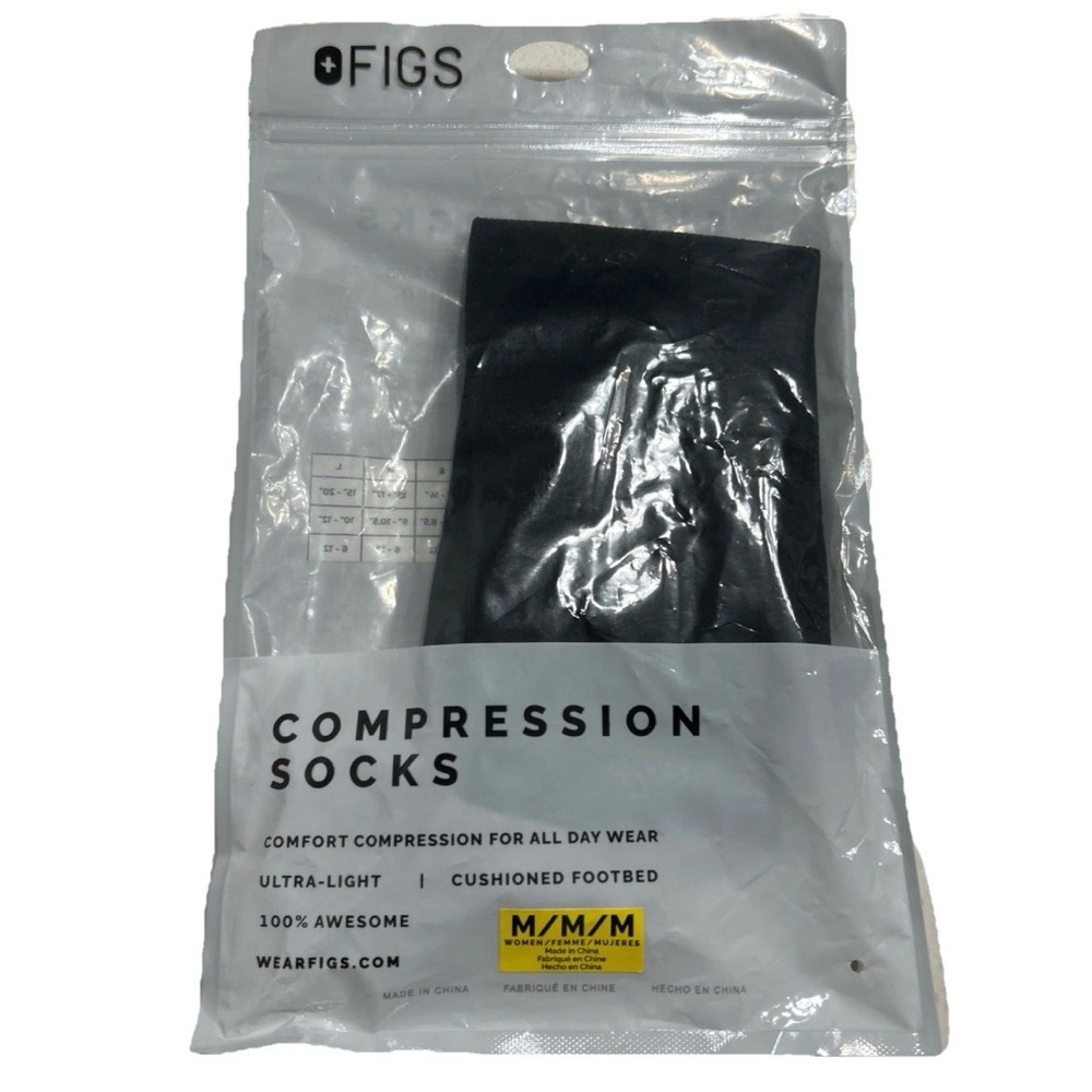 FIGS Womens Black Core Compression Socks MEDIUM